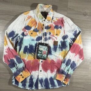 HERITAGE AMERICA Denim Distillery  Jacket Size‎  L NWT Multicolor Button Pockets